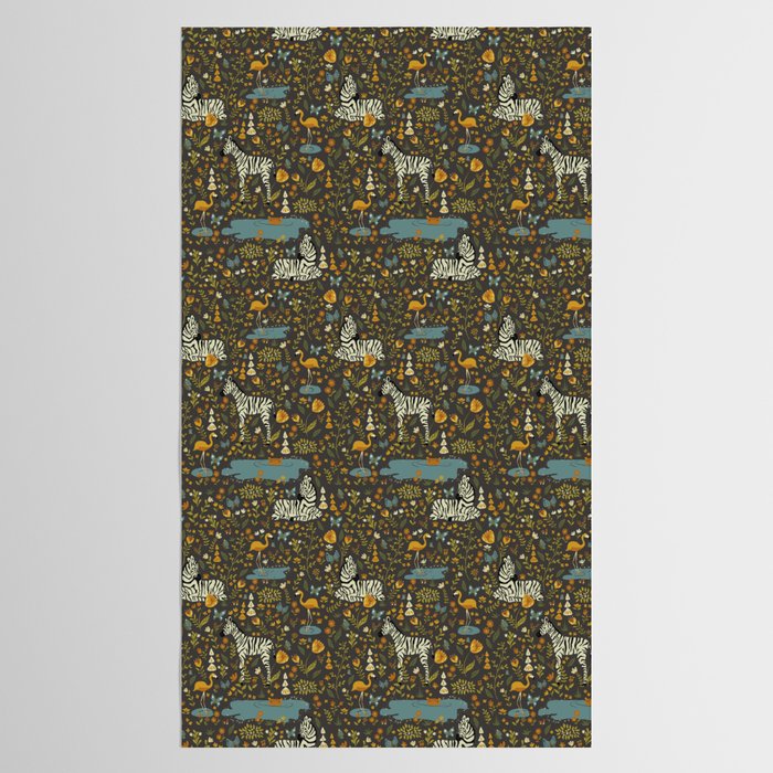 Zebras in Wild Fall Garden Tablecloth Gallery Image 2