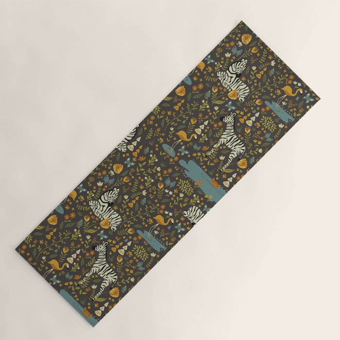 Zebras in Wild Fall Garden Yoga Mat Gallery Image 1