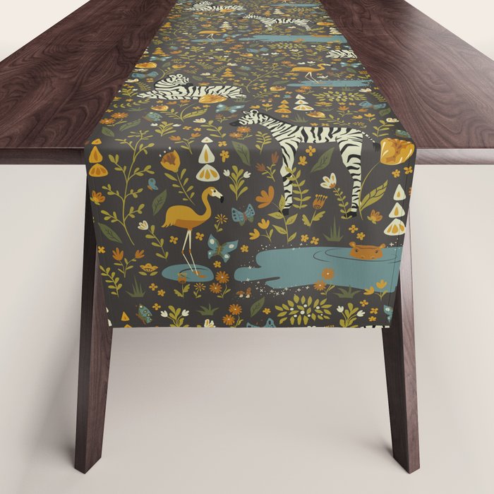 Zebras in Wild Fall Garden Table Runner Gallery Image 1