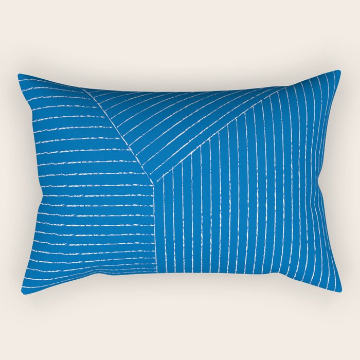 Lines (Sapphire Blue) Rectangular Pillow Gallery Image 2