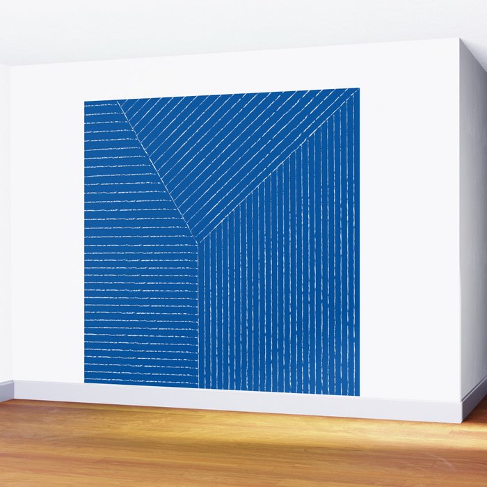 Lines (Sapphire Blue) Wall Mural Gallery Image 2