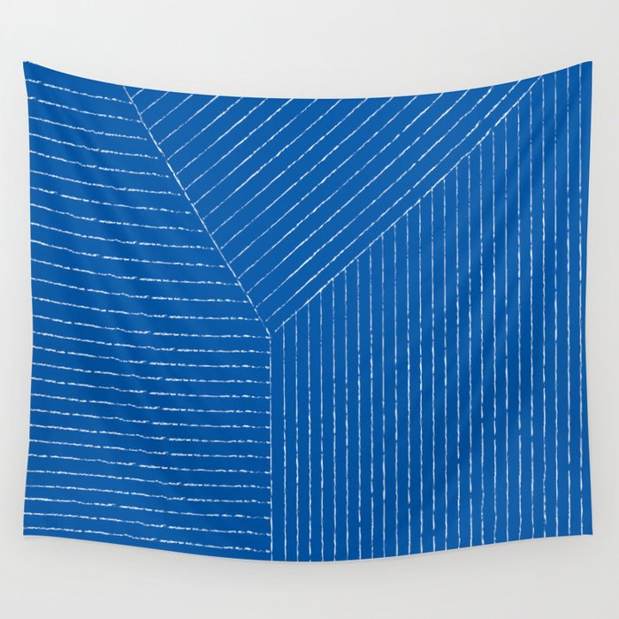 Lines (Sapphire Blue) Wall Tapestry Gallery Image 4