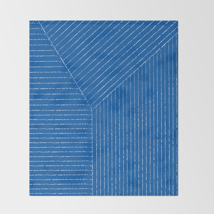 Lines (Sapphire Blue) Throw Blanket Gallery Image 2