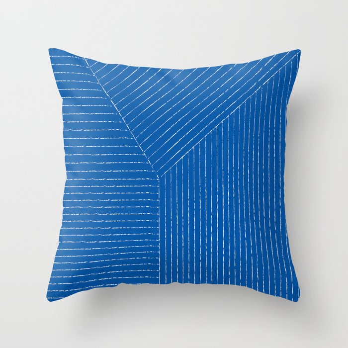Lines (Sapphire Blue) Throw Pillow Gallery Image 1