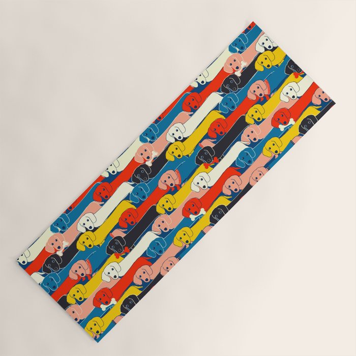 COLORED DOGS PATTERN 2 Yoga Mat Gallery Image 1