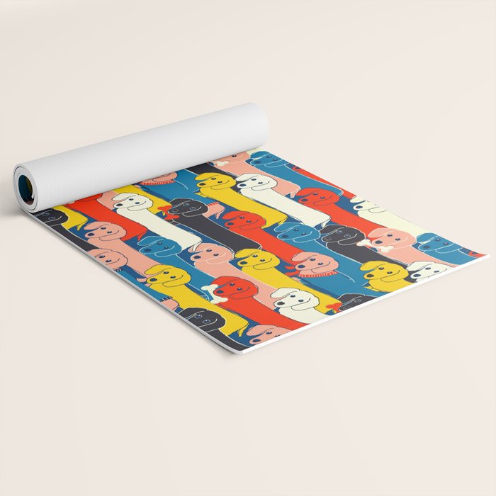 COLORED DOGS PATTERN 2 Yoga Mat Gallery Image 2