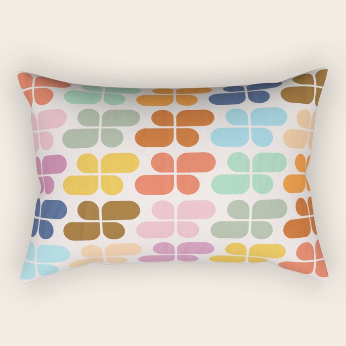 Retro Shapes Geometry Pattern Rectangular Pillow Gallery Image 1