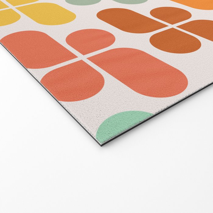 Retro Shapes Geometry Pattern Welcome Mat Gallery Image 2