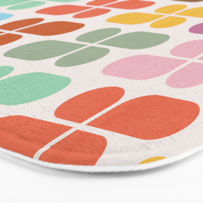 Retro Shapes Geometry Pattern Bath Mat Gallery Image 3
