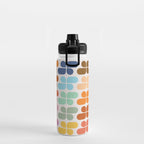 Retro Shapes Geometry Pattern Water Bottle Gallery Image 2