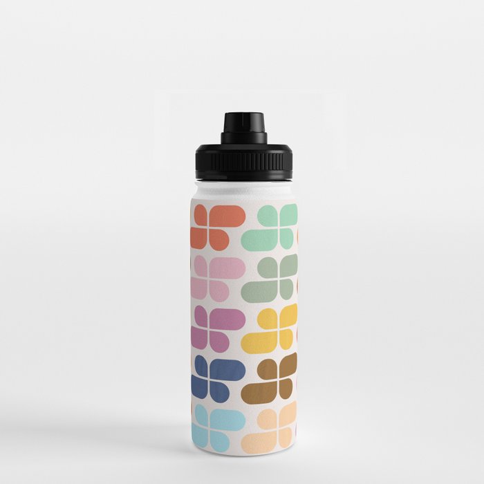 Retro Shapes Geometry Pattern Water Bottle Gallery Image 3
