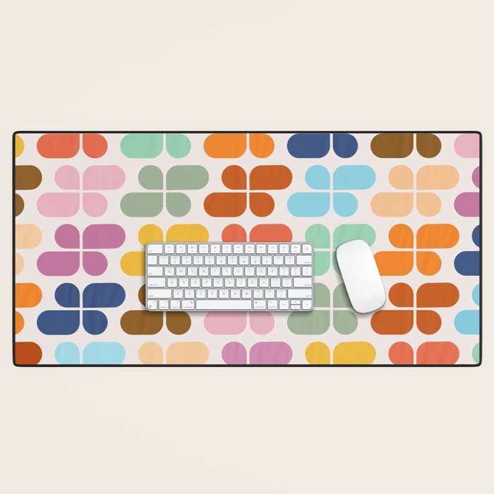 Retro Shapes Geometry Pattern Desk Mat Gallery Image 1