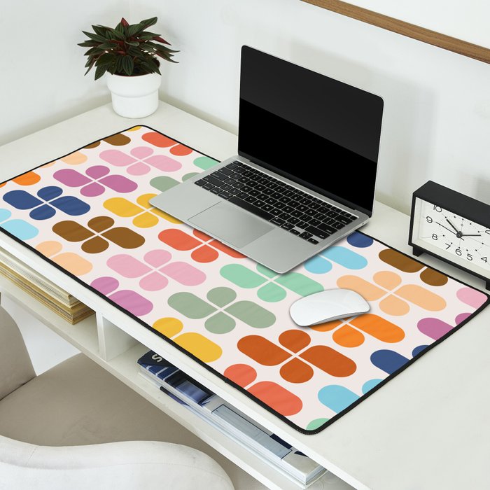 Retro Shapes Geometry Pattern Desk Mat Gallery Image 2