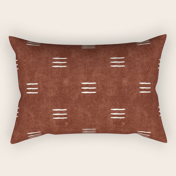 triple dash - rust Rectangular Pillow Gallery Image 2