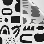 Black and white abstract organic shape pattern Wall Tapestry Gallery Image 3
