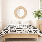 Black and white abstract organic shape pattern Duvet Cover Gallery Image 3