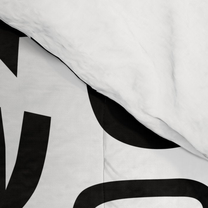 Black and white abstract organic shape pattern Comforter Gallery Image 4