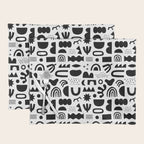 Black and white abstract organic shape pattern Placemat Gallery Image 1