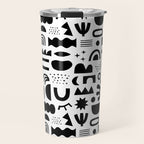 Black and white abstract organic shape pattern Travel Mug Gallery Image 1