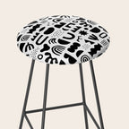 Black and white abstract organic shape pattern Stool Gallery Image 2