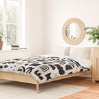 Black and white abstract organic shape pattern Duvet Cover Gallery Image 2