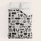 Black and white abstract organic shape pattern Duvet Cover Gallery Image 6