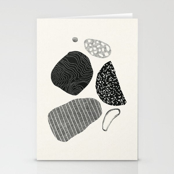 Monochrome Abstract Shapes #2 Stationery Card Gallery Image 2