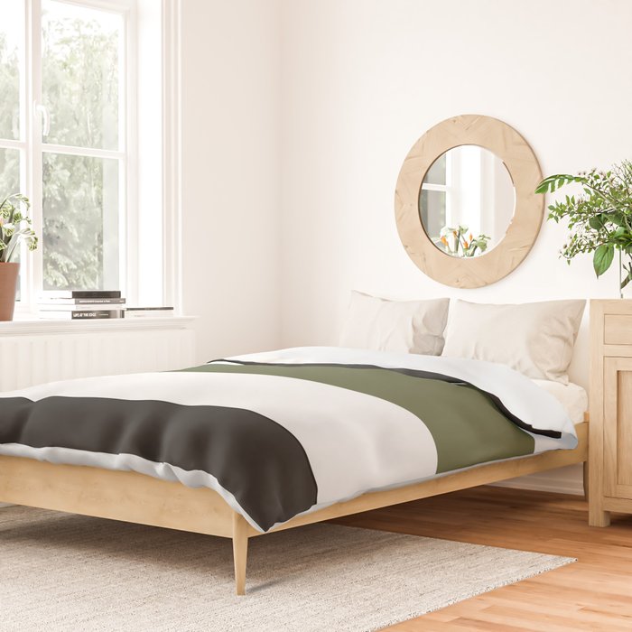 Accent (Black & Moss Green) Duvet Cover Gallery Image 2