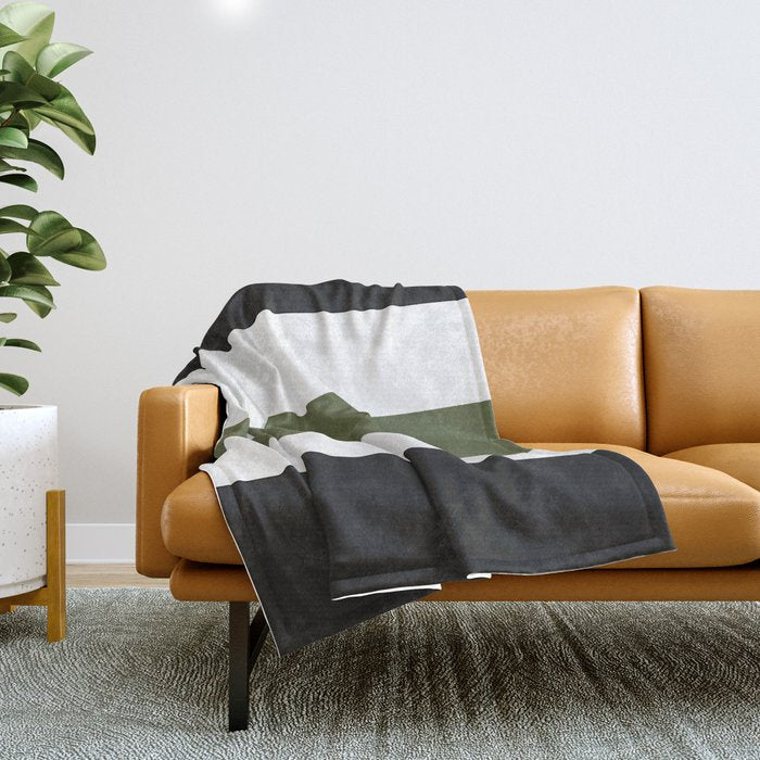Accent (Black & Moss Green) Throw Blanket Gallery Image 1