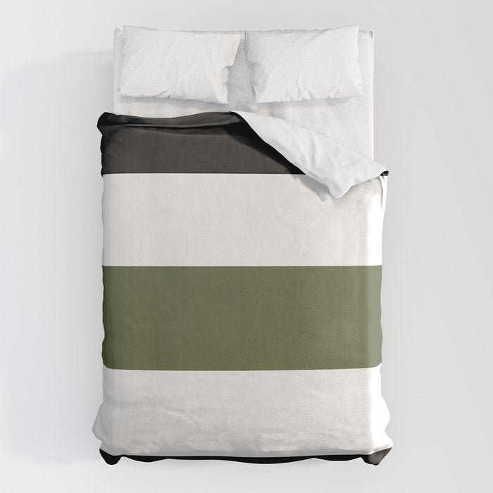 Accent (Black & Moss Green) Duvet Cover Gallery Image 6
