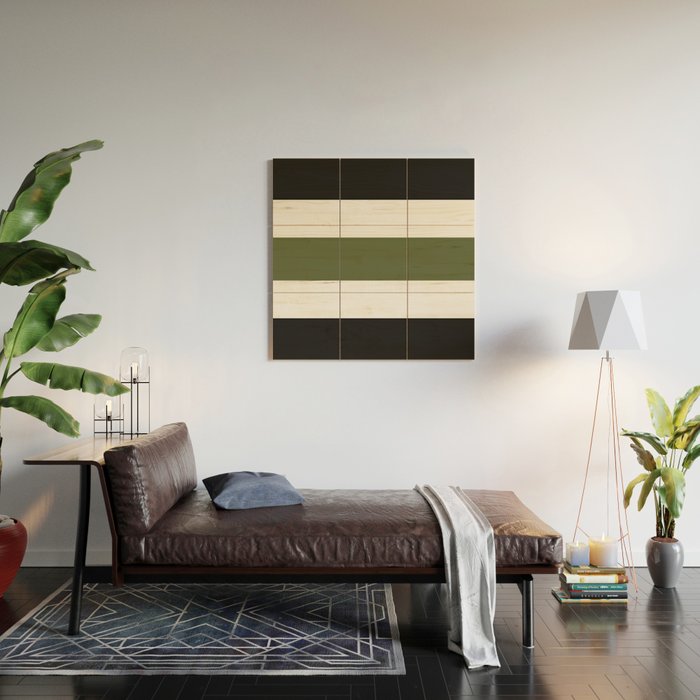 Accent (Black & Moss Green) Wood Wall Art Gallery Image 2