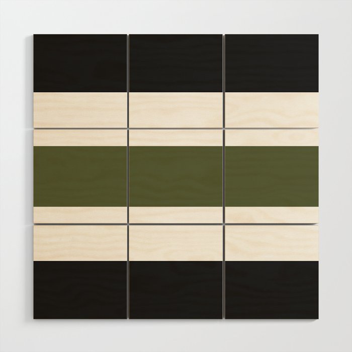 Accent (Black & Moss Green) Wood Wall Art Gallery Image 1