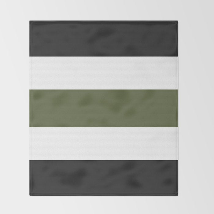 Accent (Black & Moss Green) Throw Blanket Gallery Image 2