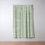 Abstract Stripes, Sage Green, Boho Wall Art Window Curtain Gallery Image 3
