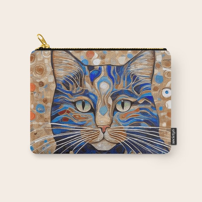 Klimt Cat with Garden Flowers Carry All Pouch Gallery Image 1