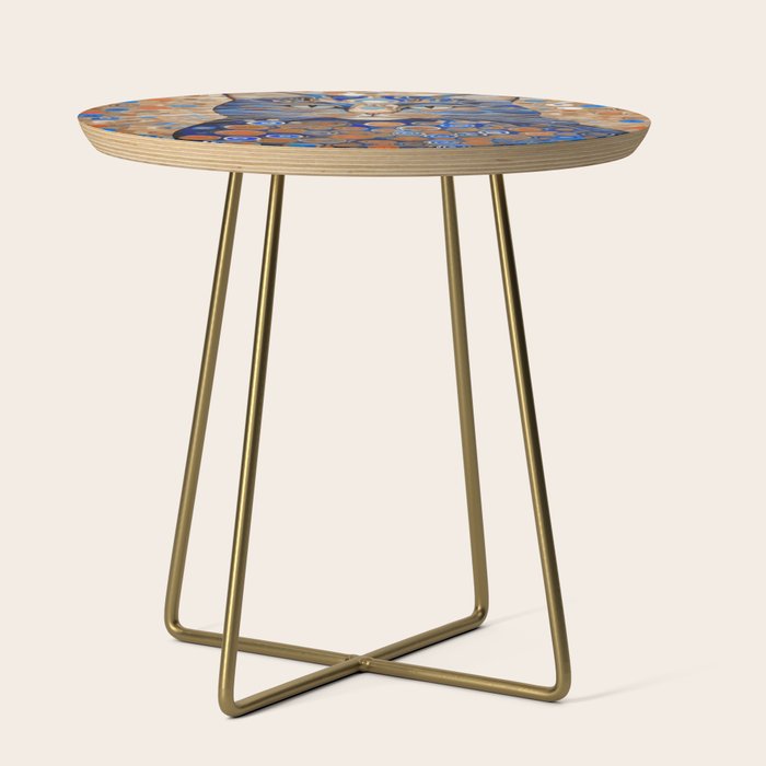 Klimt Cat with Garden Flowers Side Table Gallery Image 1