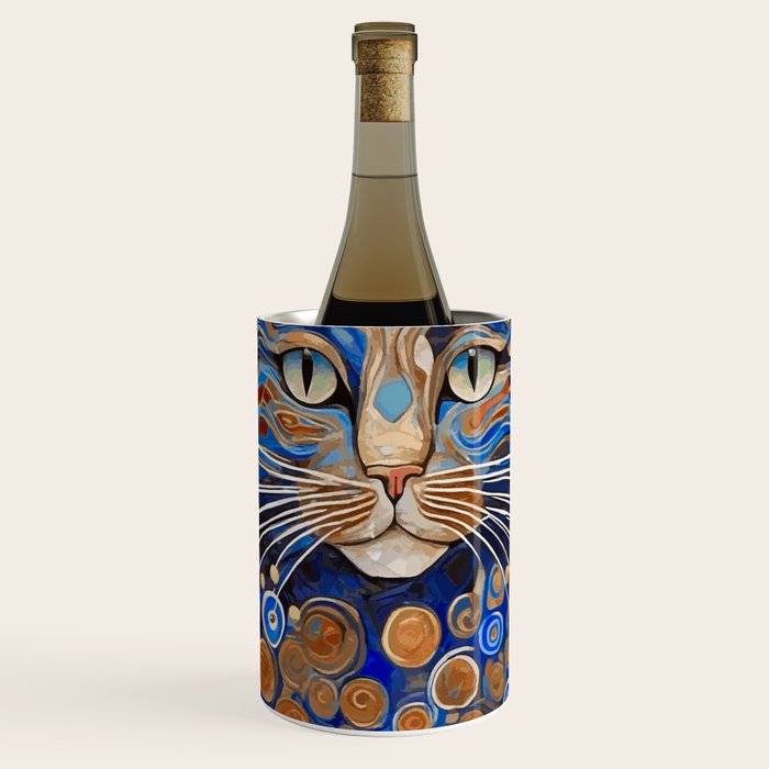 Klimt Cat with Garden Flowers Wine Chiller Gallery Image 1