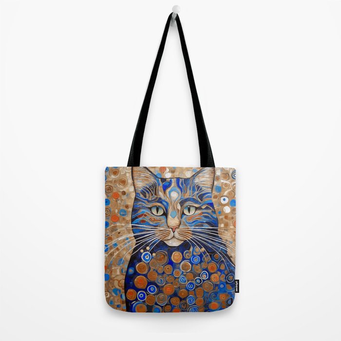 Klimt Cat with Garden Flowers Tote Bag Gallery Image 2