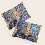 Klimt Cat with Garden Flowers Pillow Sham Gallery Image 3