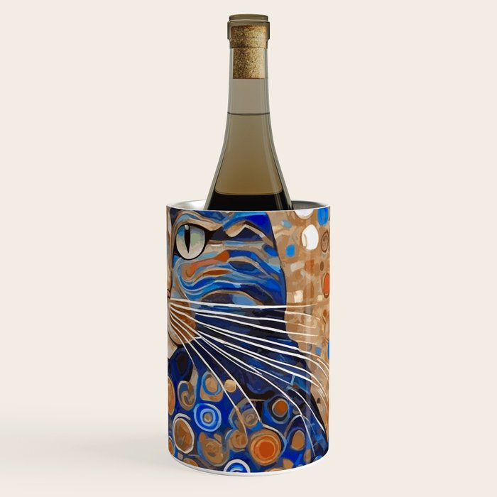 Klimt Cat with Garden Flowers Wine Chiller Gallery Image 3