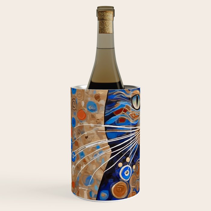 Klimt Cat with Garden Flowers Wine Chiller Gallery Image 2