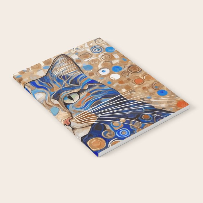 Klimt Cat with Garden Flowers Notebook Gallery Image 1