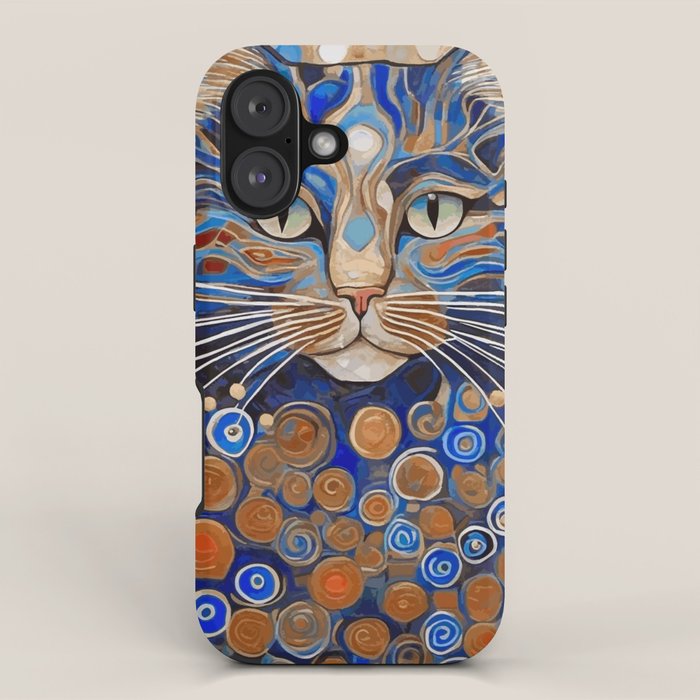 Klimt Cat with Garden Flowers iPhone Case Gallery Image 1