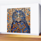 Klimt Cat with Garden Flowers Wall Mural Gallery Image 2