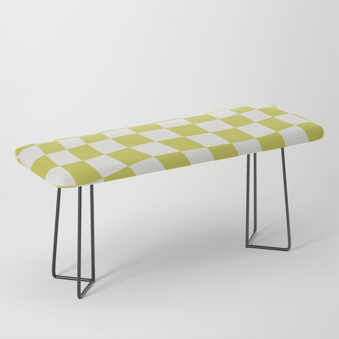 Warped Check Pattern Lime Bench Gallery Image 1
