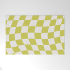 Warped Check Pattern Lime Welcome Mat Gallery Image 1