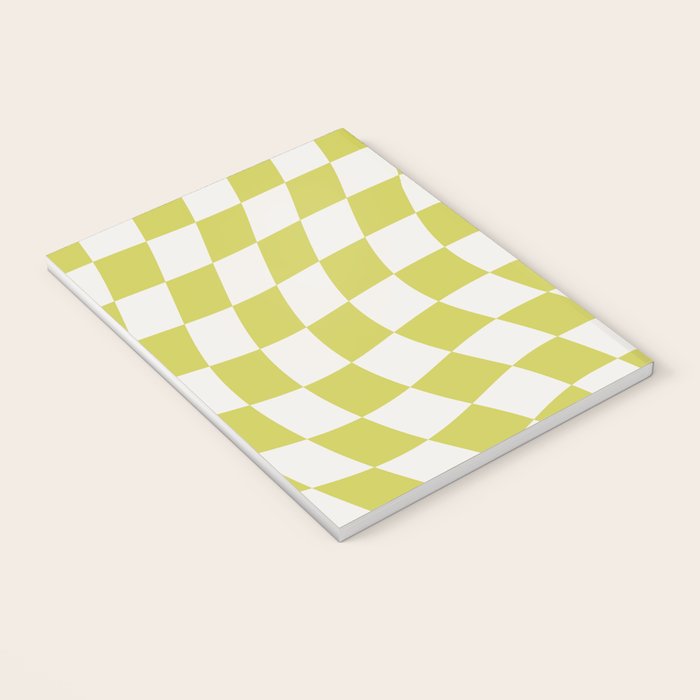 Warped Check Pattern Lime Notebook Gallery Image 3