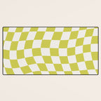 Warped Check Pattern Lime Desk Mat Gallery Image 3