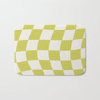 Warped Check Pattern Lime Bath Mat Gallery Image 1