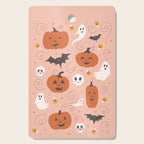 Pumpkin Party on Blush Pink Cutting Board Gallery Image 1